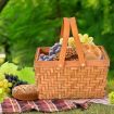 Picnic Basket Wicker Baskets Outdoor Deluxe Gift Storage Person Storage Carry