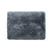 Floor Rugs Sheepskin Shaggy Rug Carpet Bedroom Living Room Mat 80X150 Dark Grey