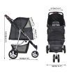 PaWz Pet Stroller 3 Wheels Dog Cat Cage Puppy Pushchair Travel Walk Carrier Pram