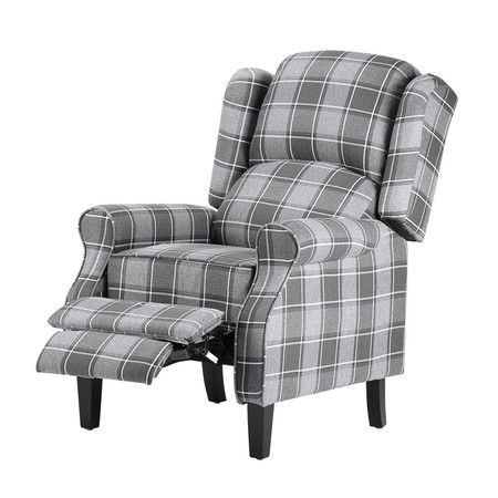 gray plaid chair