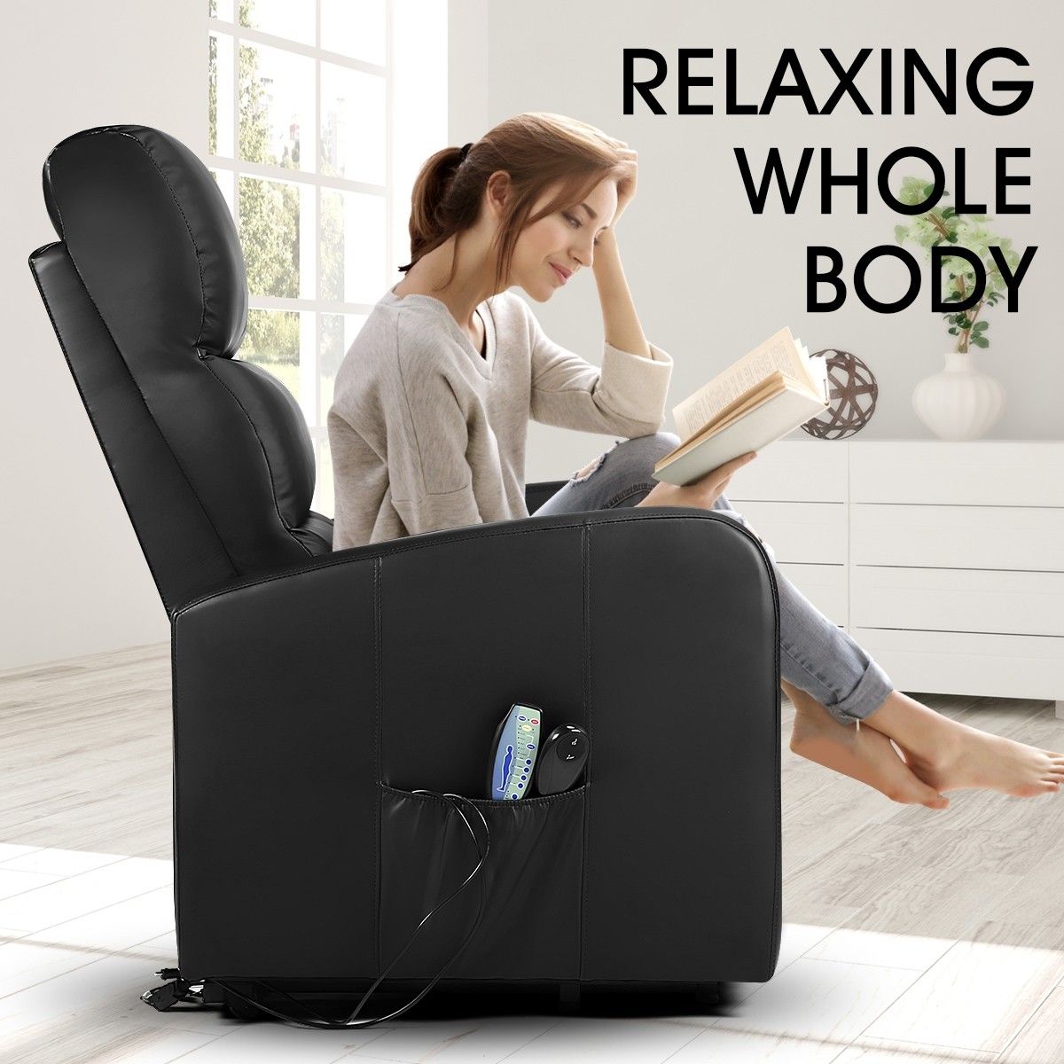 Luxury PU Leather Massage Chair Electric Recliner Sofa Couch Armchair OKIN Lift Motor Crazy Sales