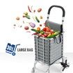 Collapsible Shopping Trolley Cart Folding Shopping Bag on Wheels Grey