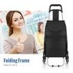 Foldable Aluminium Shopping Cart Trolley Dolly Bag w/ Tri Wheels Black 
