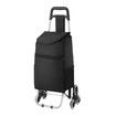 Foldable Aluminium Shopping Cart Trolley Dolly Bag w/ Tri Wheels Black 