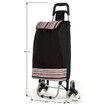 Multi Terrain Aluminium Shopping Trolley Foldable Cart Waterproof Nylon Bag Tri-Wheel Black