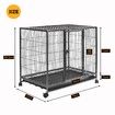 Dog Crate Doggy Playpen Puppy Kennel Pet Cat Rabbit House Metal Heavy Duty Wheels Tray 36 Inch