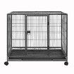 Dog Crate Doggy Playpen Puppy Kennel Pet Cat Rabbit House Metal Heavy Duty Wheels Tray 36 Inch