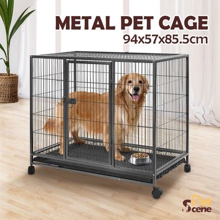 Folding Heavy Duty Pet Crate Kennel Wire Cage for Dogs Cats or Rabbits 