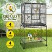 Large Bird Cage Aviary Budgie Parrot Canary House Pet Cockatiel Flight Enclosure Perches on Wheels Indoor Wrought Iron