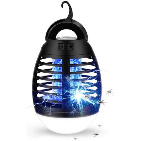 Bug Zapper Camping Lamp, Tent Light Bulb Portable Mosquito Repellent USB Rechargeable