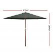 Instahut 3m Outdoor Umbrella Pole Umbrellas Beach Garden Sun Stand Patio Charcoal