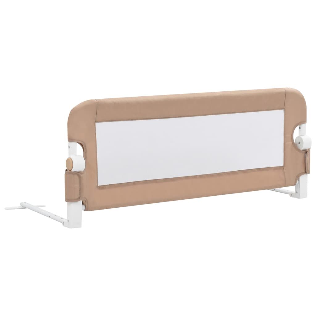 Toddler Safety Bed Rail Taupe 102x42 cm Polyester