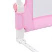 Toddler Safety Bed Rail Pink 180x42 cm Polyester