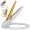 White & Yellow Soft-close Toilet Seat Adults/Children