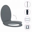 Soft-Close Toilet Seat Quick Release Grey Oval