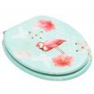 WC Toilet Seat with Lid MDF Flamingo Design