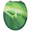 WC Toilet Seat with Lid MDF Green Water Drop Design