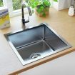 Handmade Kitchen Sink with Overflow Hole Stainless Steel
