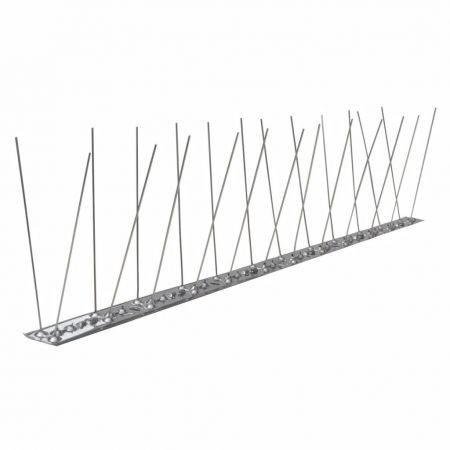 2-row Stainless Steel Bird & Pigeon Spikes Set of 6 3 m