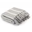 Throw Cotton Stripes 125x150 cm Grey and White