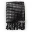 Throw Cotton Squares 160x210 cm Black