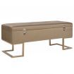 Bench with Storage Compartment 105 cm Beige Velvet