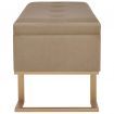 Bench with Storage Compartment 105 cm Beige Velvet