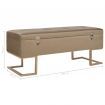 Bench with Storage Compartment 105 cm Beige Velvet