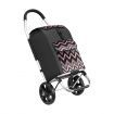 Foldable Aluminium Shopping Trolley with Bags Dolly Grocery Cart on Wheels Black