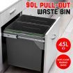 90L Pull Out Kitchen Bin Under Sink Dual Bins Cupboard Waste Recycling Bin