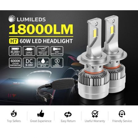 2x Philips H7 18000Lm Led Headlight Kit High Power Vehicle Car Replace Halogen