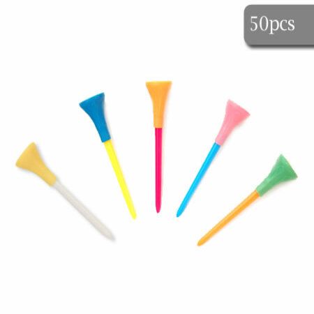 50 Pieces 8.5cm Multi-colored Unbreakable Rubber Top Oversized Golf Tees