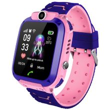Q12B 1.44 inch Touch Screen Kids Smart Phone Watch Front-facing Camera Safety Zone Alarm -NO GPS -Pink