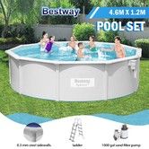 Bestway Hydrium Steel Wall Pool Round Portable Aboveground Swimming Pool Set