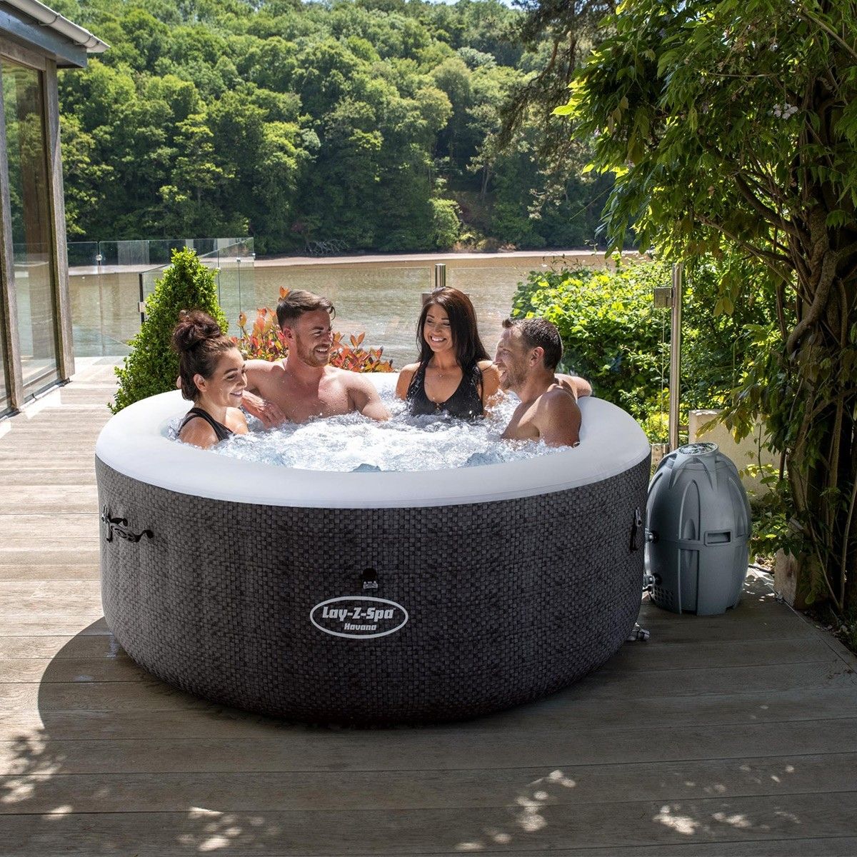 Bestway Lay-Z-Spa Havana AirJet Inflatable Hot Tub Spa Portable Blow Up ...