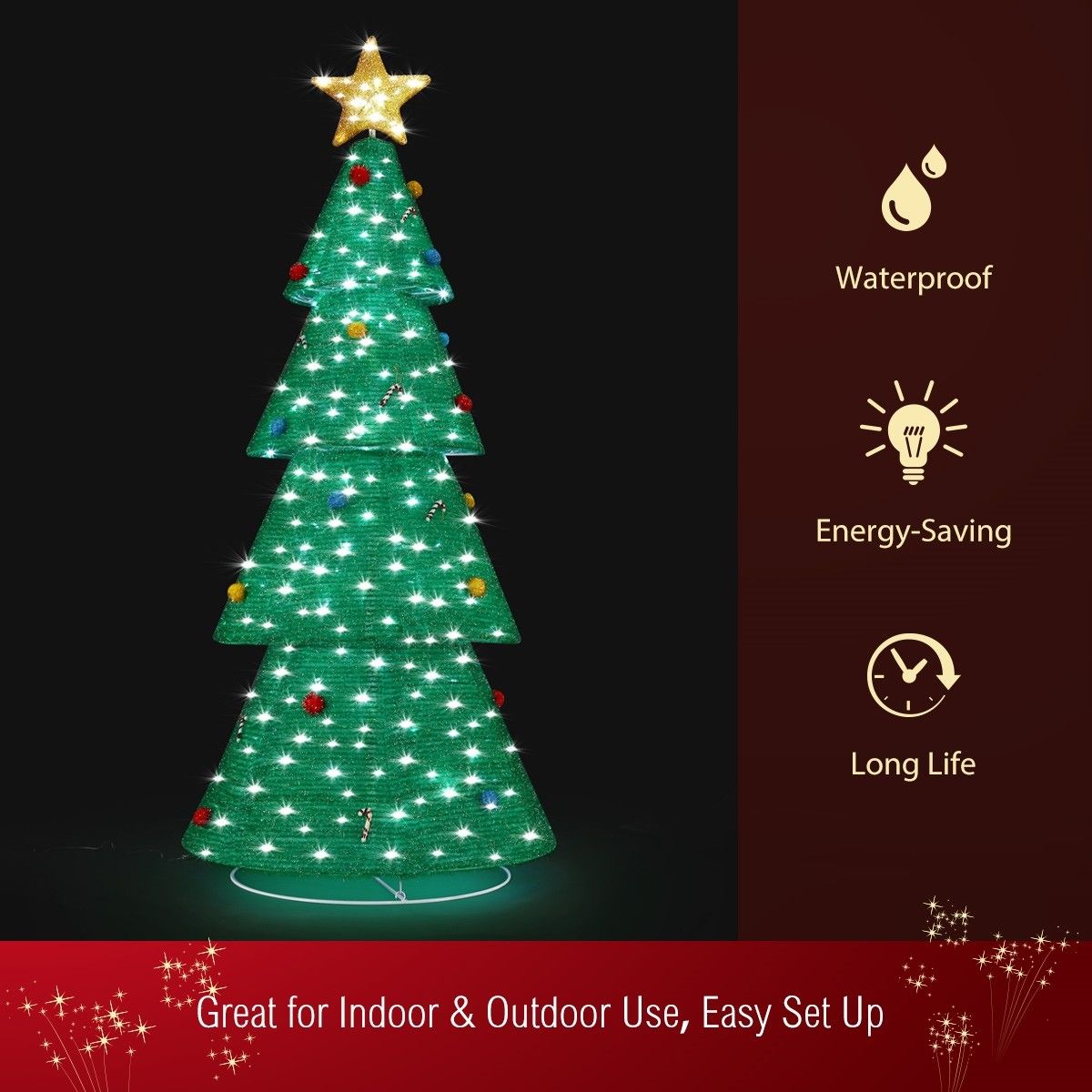 180CM 3D Christmas Tree Light Christmas LED Light Xmas Tree Lights