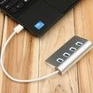 4-Port USB 3.0 Unibody Aluminum Portable Data Hub with 2ft USB 3.0 Cable for Macbook,Notebook PC,Mobile HDD and More(Silver)