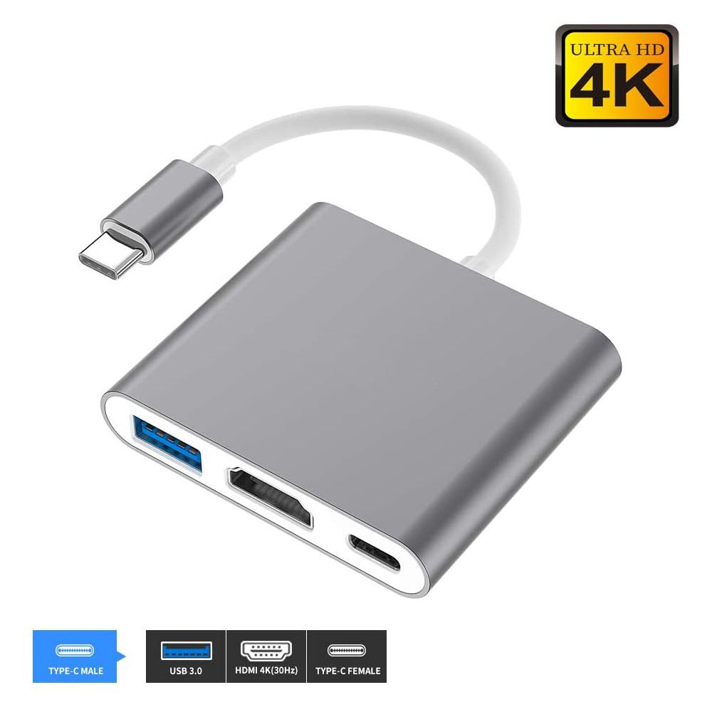 USB C to HDMI Adapter, USB 3.1 Type-C Hub to HDMI 4K+USB 3.0+USB-C Charging Port