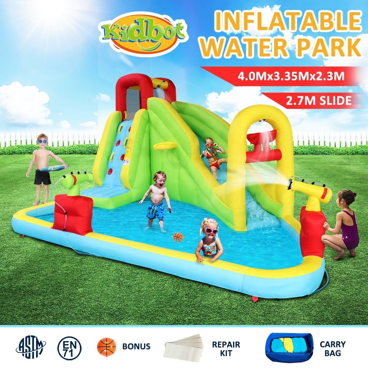 Inflatable Water Park Water Slide Jump Castle Pool Outdoor Toy Bouncer Play Centre 