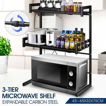 3 Tier Kitchen Shelf Microwave Stand, Microwave Cabinet With Storage Au