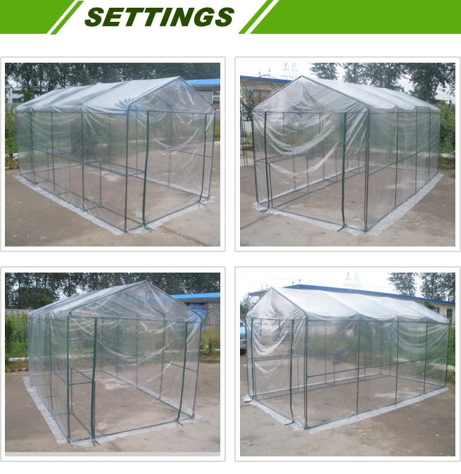 Extra Large WalkIn Garden Greenhouse Shed with PVC Cover and Storage