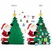 DIY Wall Hanging Decoration Christmas Tree with Santa Clause  Detachable Ornaments, LED String Lights ,2 X Banner , KIDS gifts