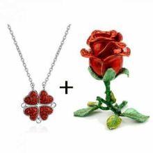 New Luxury Alloy Enamel Stereoscopic Rose Flower Jewelry Gift Box Necklace Rings Earrings Gifts Boxes Pack Carrying Cases
