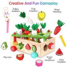 Montessori Educational Wooden Toys for Baby Boys Girls Shape Sorting Toys Gifts for 1-3 Year Olds Fine Motor Skills Game