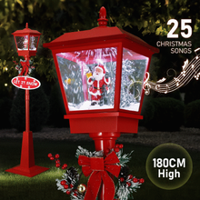 Christmas LED Street Light Snowing Post Xmas Decoration Ornaments Lamp Lantern Music Indoor Outdoor 180CM