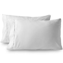 2Pc Brushed Polyester PillowsCase Effen Kleur Envelop Beddengoed  Ultra Zachte PillowsCase Color White Queen Size