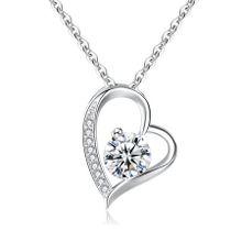 Mothers Day Gift Ideas New Hollow Zirconia Love Necklace Female Necklace Card Gift Box