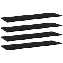 Bookshelf Boards 4 pcs Black 100x30x1.5 cm Engineered Wood