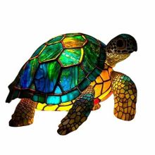 Resin Animals Table Lamp Retro LED Ambient Night Light Nightstand Aesthetic Bedside Lamps Night Stand Lamp  Lighting Home (Sea Turtle)