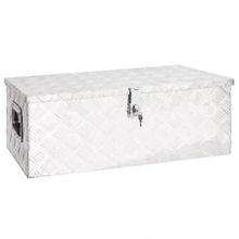 Storage Box Silver 80x39x30 cm Aluminium